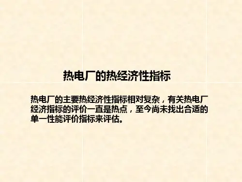 热电联产经济性指标