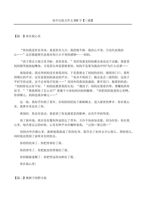 高中记叙文作文大全