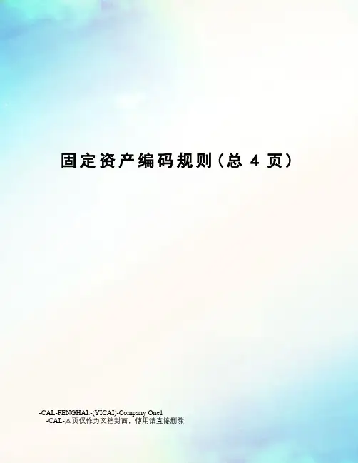 固定资产编码规则