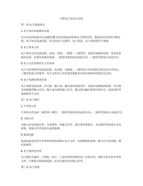 中职电子知识点总结