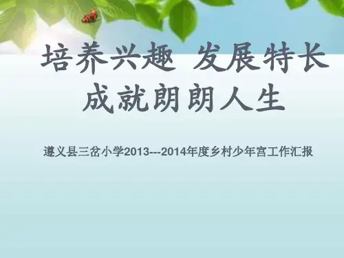 遵义县三岔小学乡村少年宫工作汇报课件