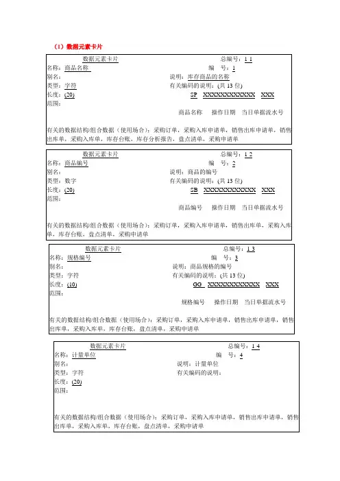 库存管理系统数据字典