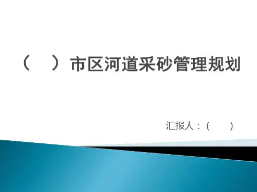 某市河道采砂规划报告(按《河道采砂规划编制规程》编写)