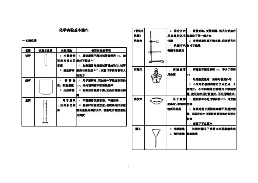 (初中)化学实验基本操作