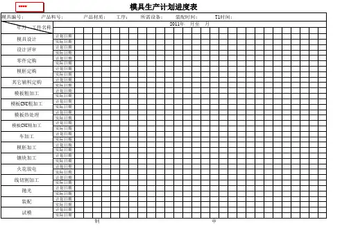 模具进度表