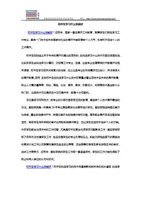 初中生学习什么技能好