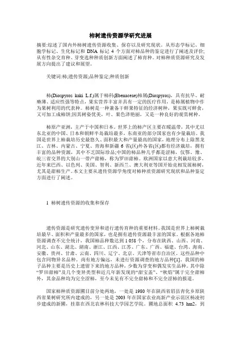 柿树遗传资源学研究进展