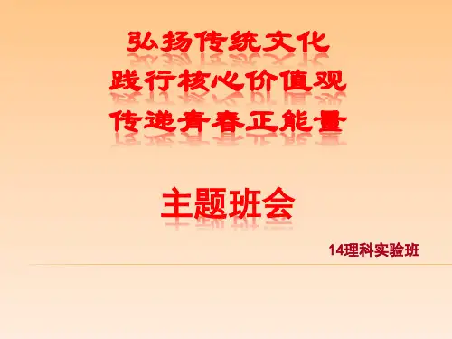 弘扬传统文化 践行核心价值观 传递青春正能量主题班会