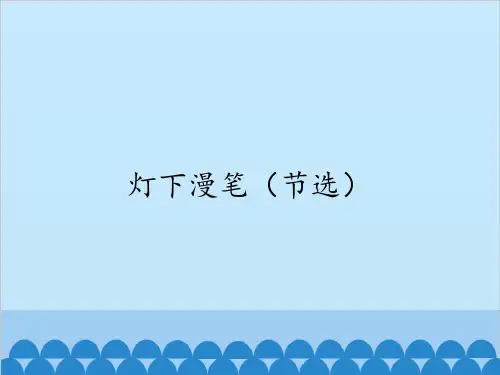 灯下漫笔(节选)