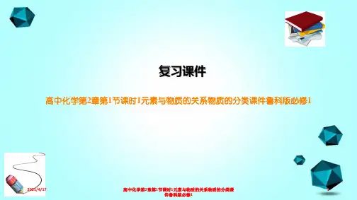 高中化学第2章第1节课时1元素与物质的关系物质的分类课件鲁科版必修1