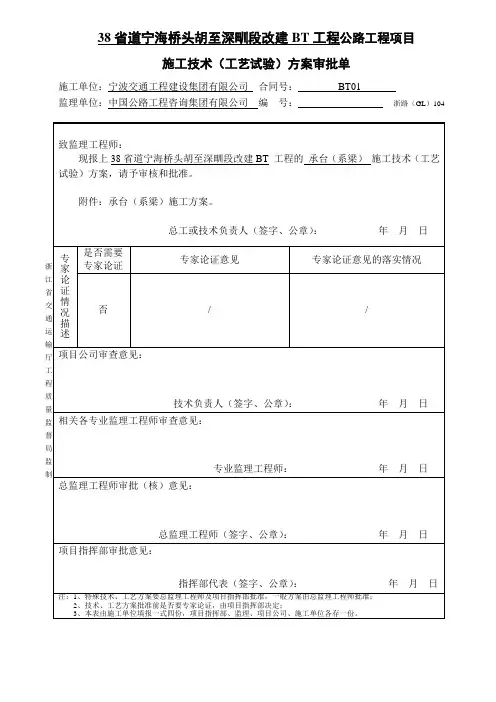 BT01标承台(系梁)首件总结