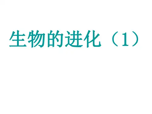 高一生物现代生物进化理论的主要内容1