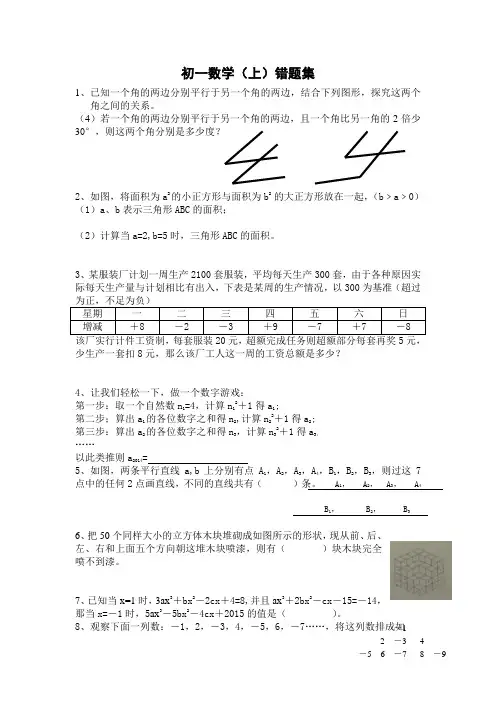 初一数学错题集