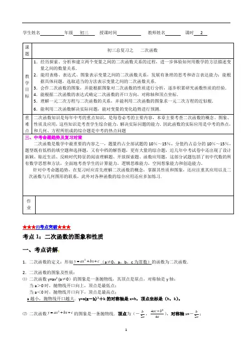 中考数学复习_二次函数