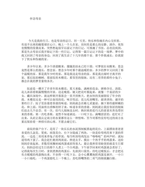 怀念母亲 2