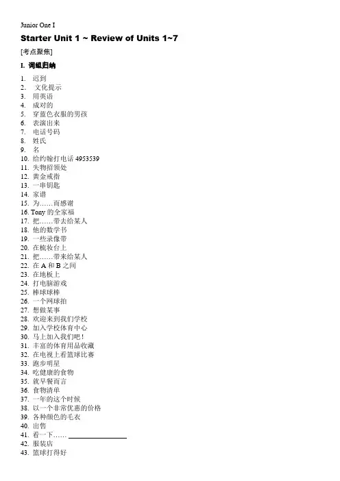 人教版初一英语练习题