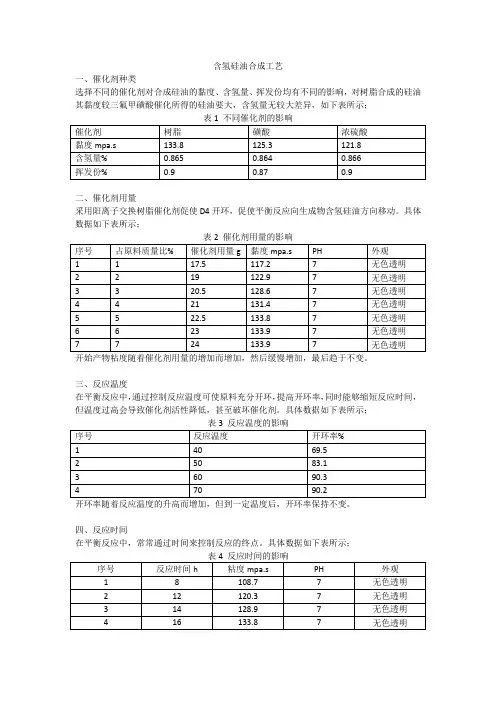 含氢硅油合成工艺