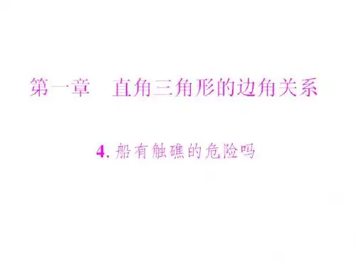第一章第4节 船有触礁的危险吗 配套课件
