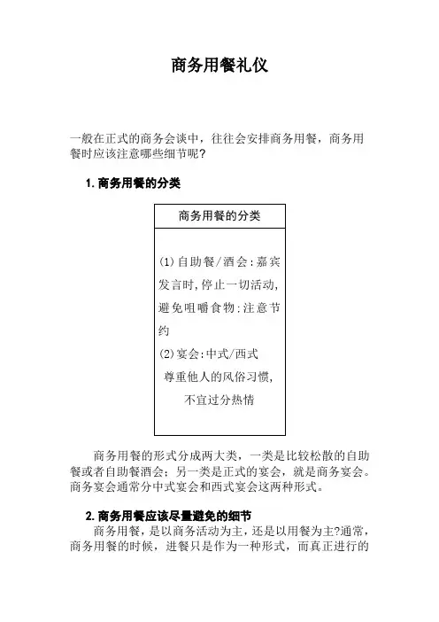 商务用餐礼仪