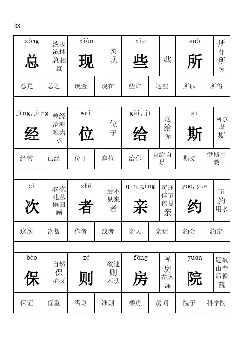 幼儿识字卡