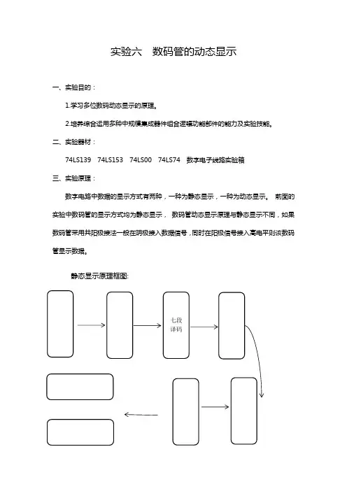 数电实验 数码管的动态显示