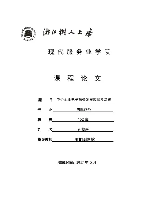 中小企业电子商务发展现状及对策