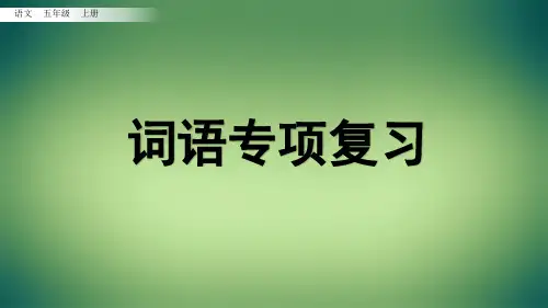 部编版语文五年级上册期末考试词语专项复习