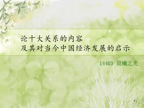 论十大关系的内容及其对当今中国经济发展的启示课件