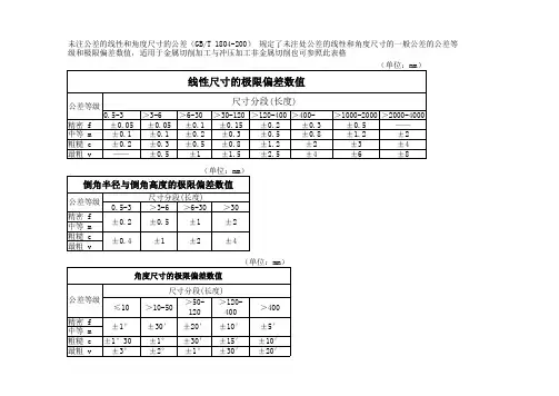 未注公差标准(GBT 1804-200)