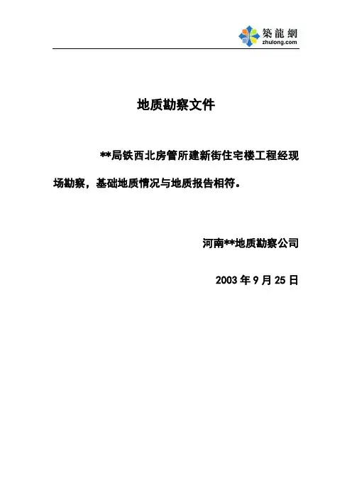 地质勘察文件
