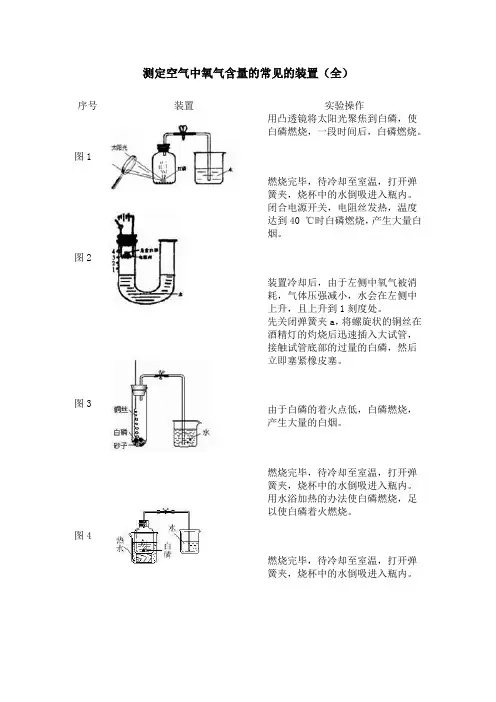 测定空气中氧气含量的装置(全)