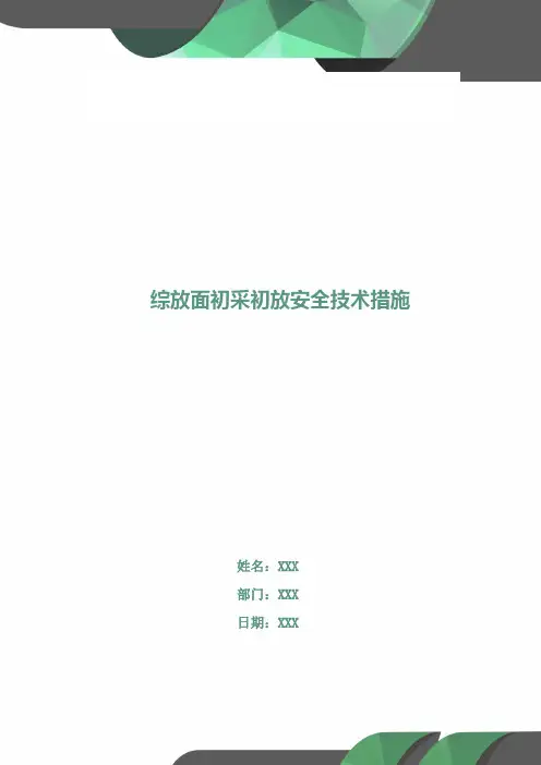 综放面初采初放安全技术措施