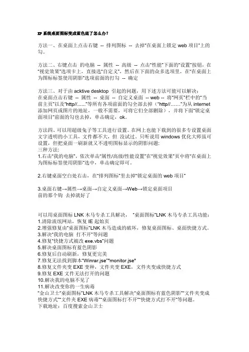 XP系统桌面图标变成蓝色底了怎么办