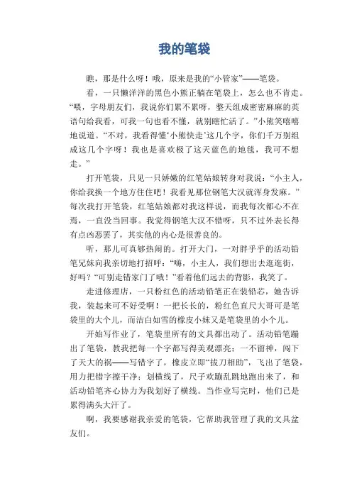 初中生满分作文精选：我的笔袋