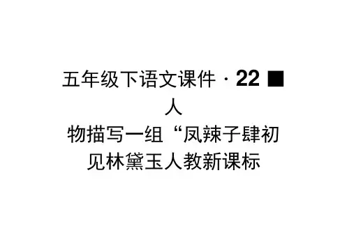 五年级下语文课件-22.人物描写一组“凤辣子”初见林黛玉人教新课标