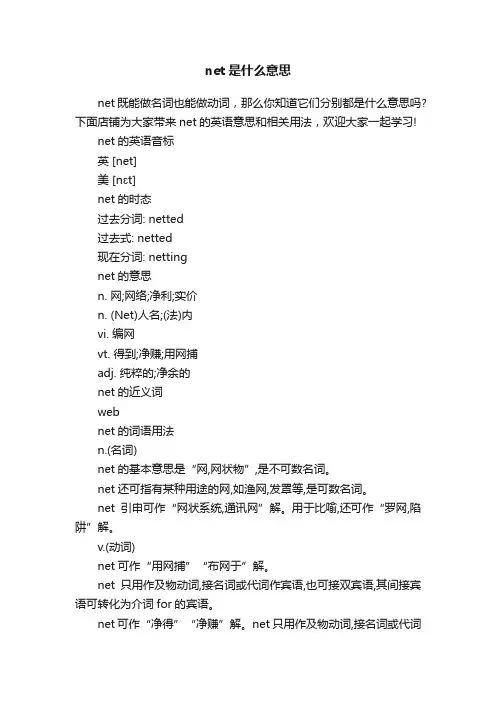 net是什么意思