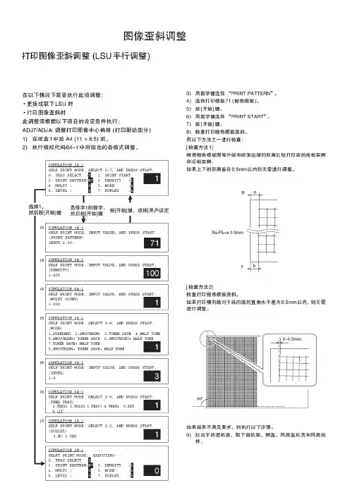 夏普数码复印机图象歪斜调整