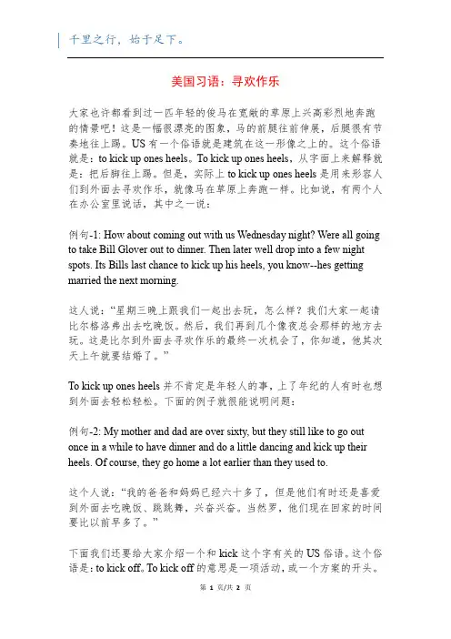 美国习语：寻欢作乐