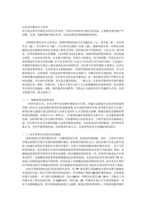 打浆对纤维的五个作用