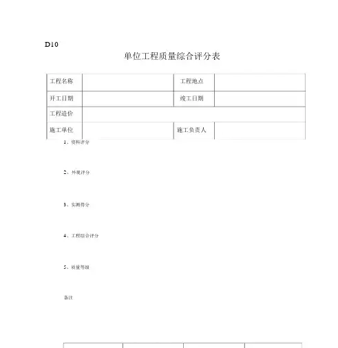 单位工程质量综合评分表.docx