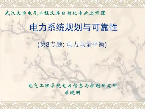 电力系统规划与可靠性讲座3_电力电量平衡090403