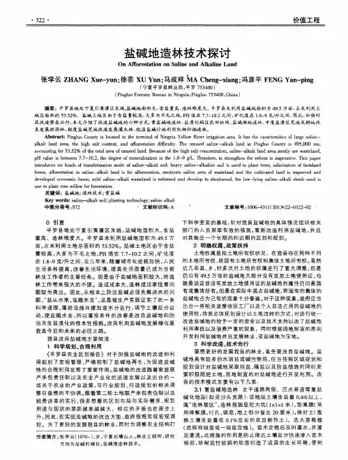 盐碱地造林技术探讨