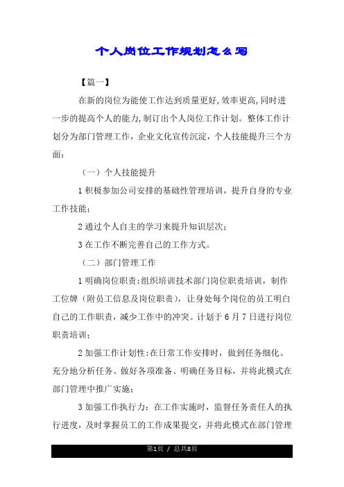 个人岗位工作规划怎么写.doc
