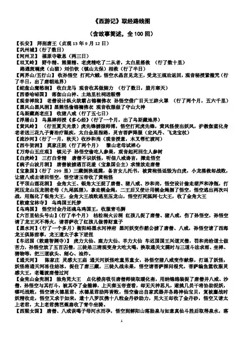 《西游记》取经图(全100回)