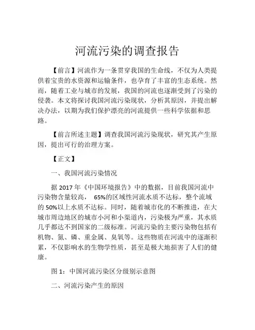 河流污染的调查报告