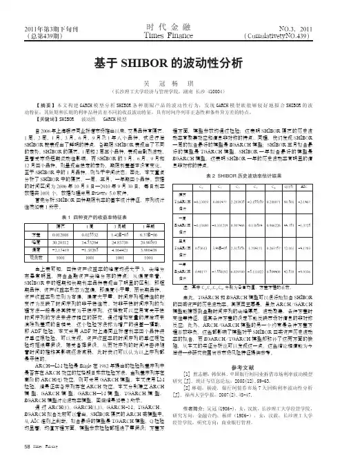 基于SHIBOR的波动性分析