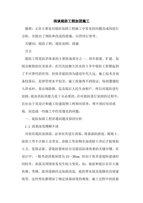 堤防工程加固施工