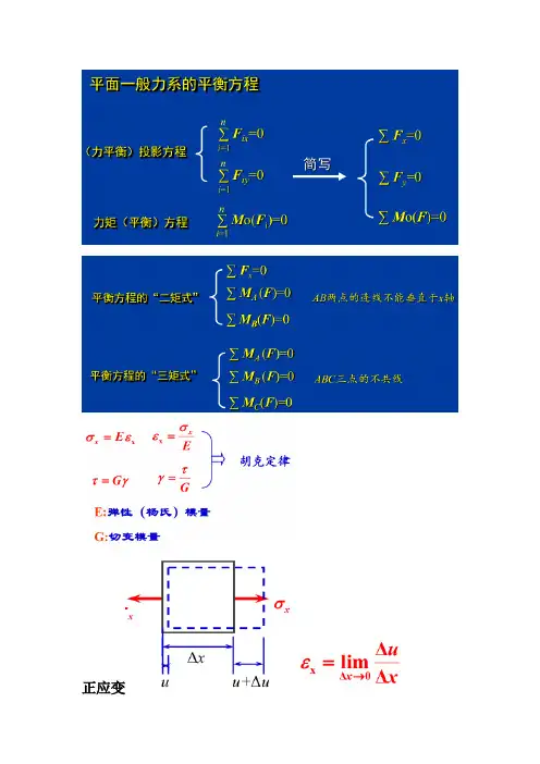 工程力学(静力学与材料力学)公式整理