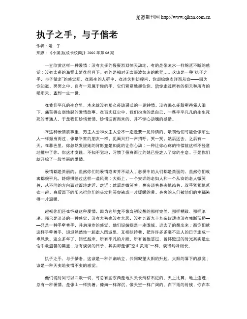执子之手,与子偕老 2