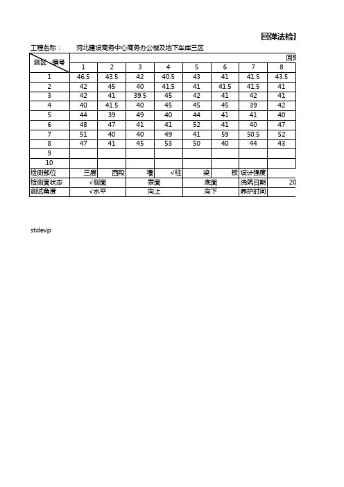 回弹仪计算表(内带公式)